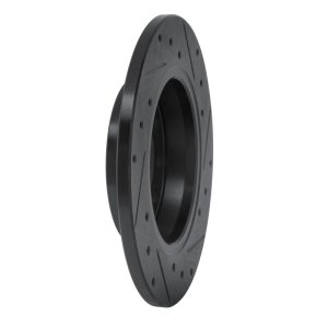 Volkswagen EuroVan Brake Rotor (1) - Front Left - R1 Concepts - Drilled & Slotted - Black - `01-`03